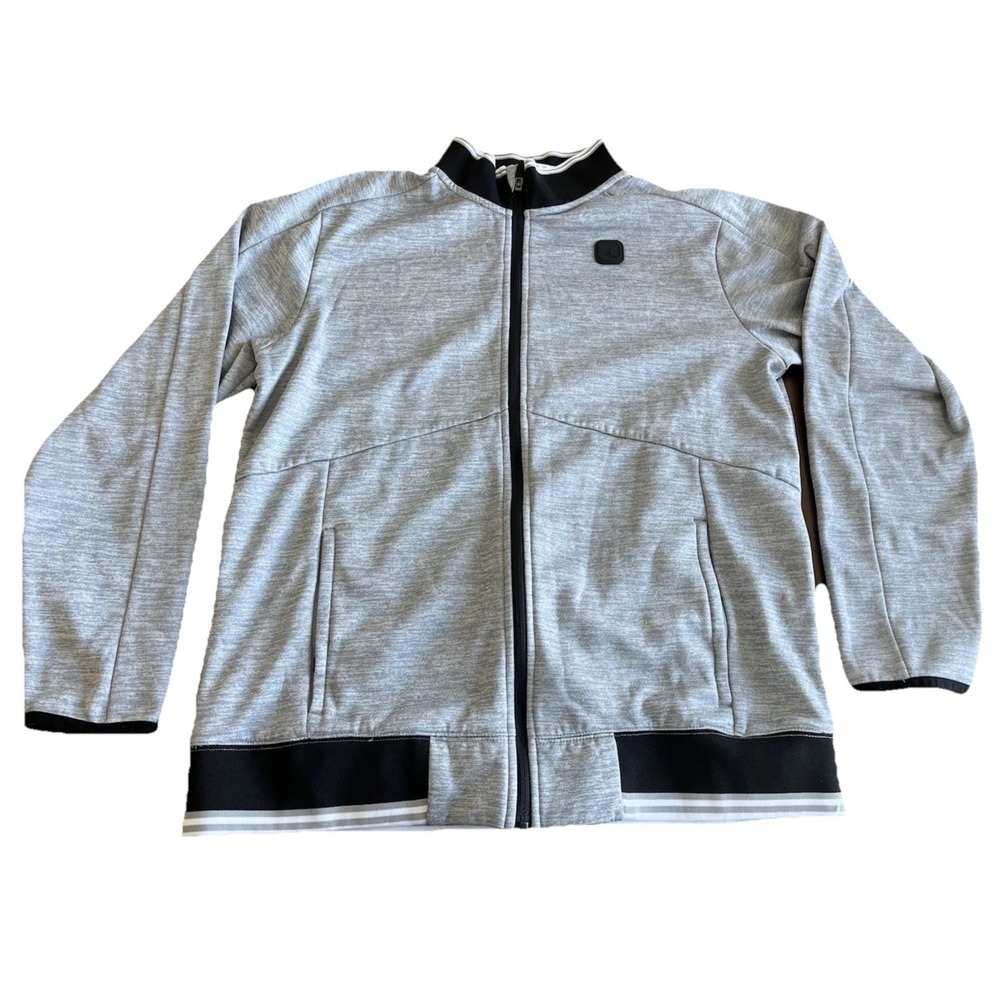 And1 Jacket Mens XL X-Large Full Zip Track Long Sleeve Gray Black Active Fitness